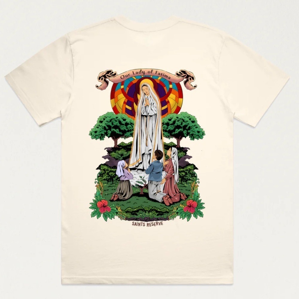 NEW Our Lady of Fatima Mens Shirt XXL 2X Catholic Rosary Mary Saints Reserve
